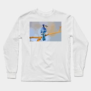 Beauiful Blue Jay Digital Painting Long Sleeve T-Shirt